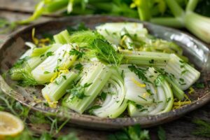 Lire la suite à propos de l’article Découvrez la salade de fenouil et céleri : un délice simple pour étonner vos papilles et illuminer votre table