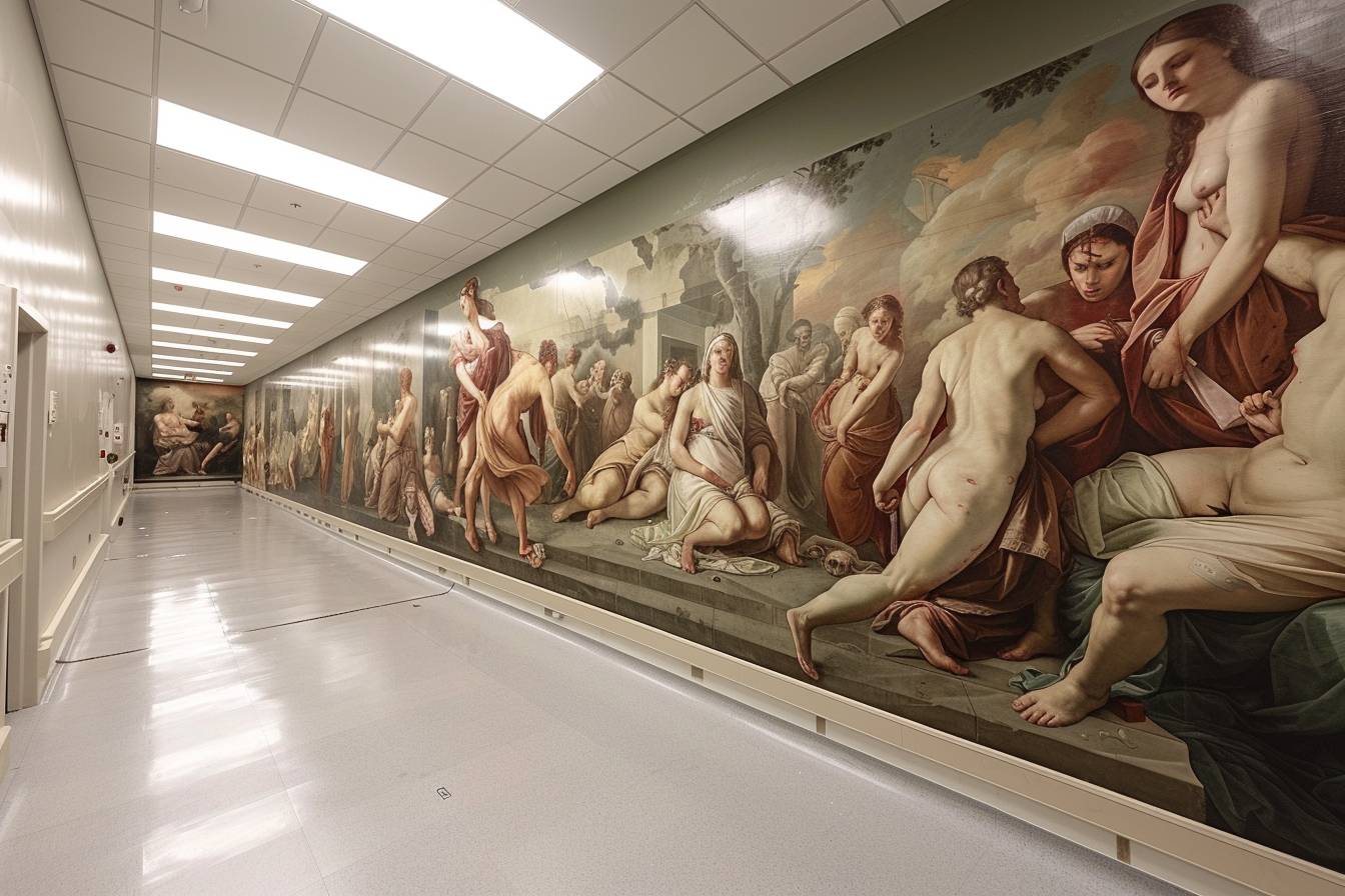 Lire la suite à propos de l’article Scènes choquantes à l&rsquo;hôpital : des fresques controversées soulèvent des questions d&rsquo;éthique et de morale